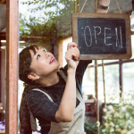 a woman opening her business