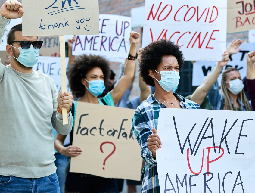 People are protesting showing card boards in america